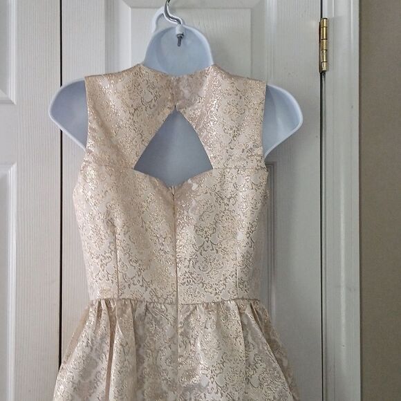 Romeo & Juliet Couture Gold Embellished Dress Sz M EUC - Picture 8 of 9